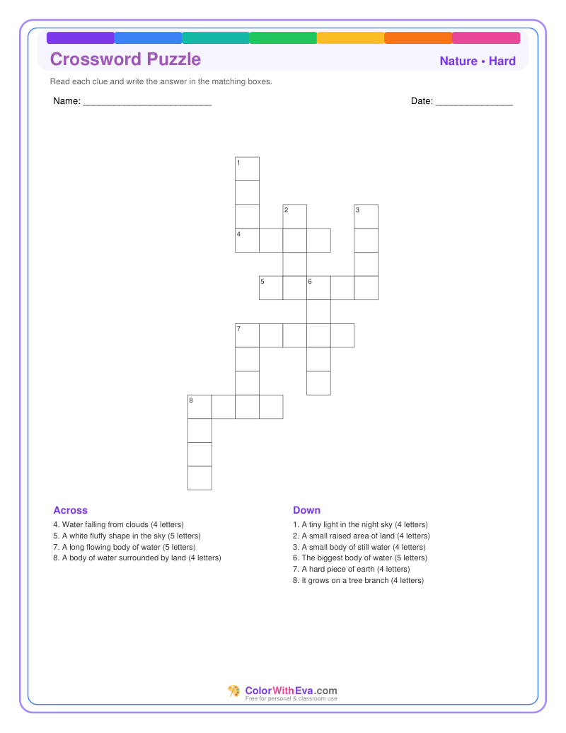 Nature Crossword Puzzle - Hard #1 preview