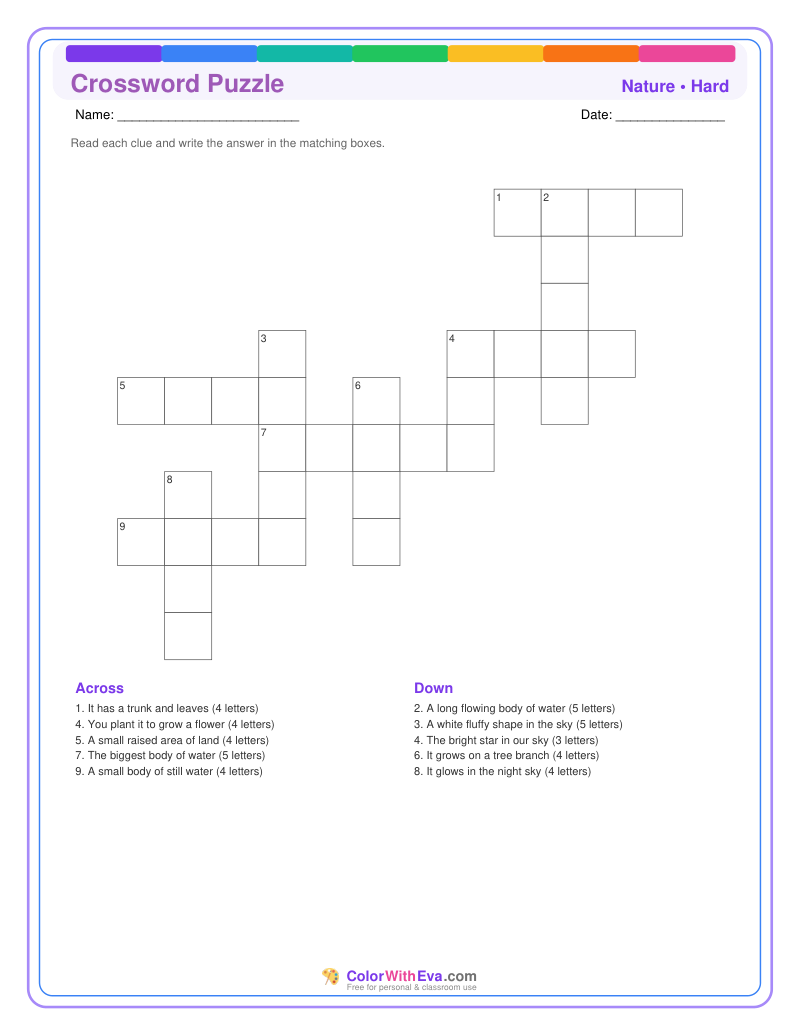 Nature Crossword Puzzle – Hard #2 preview