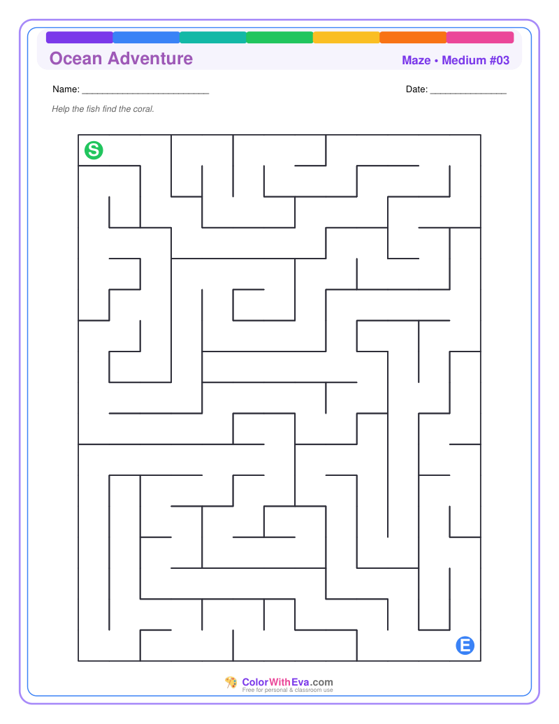 Ocean Adventure Maze – Medium #03 preview