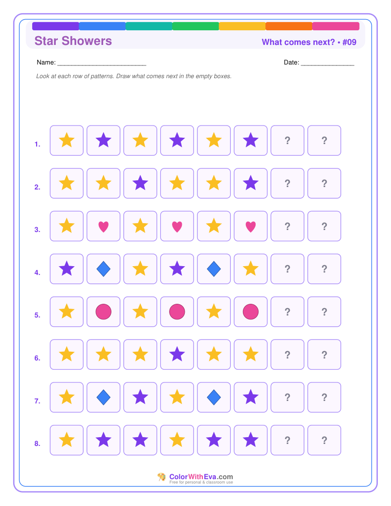 Pattern Completion: Star Showers #09 preview