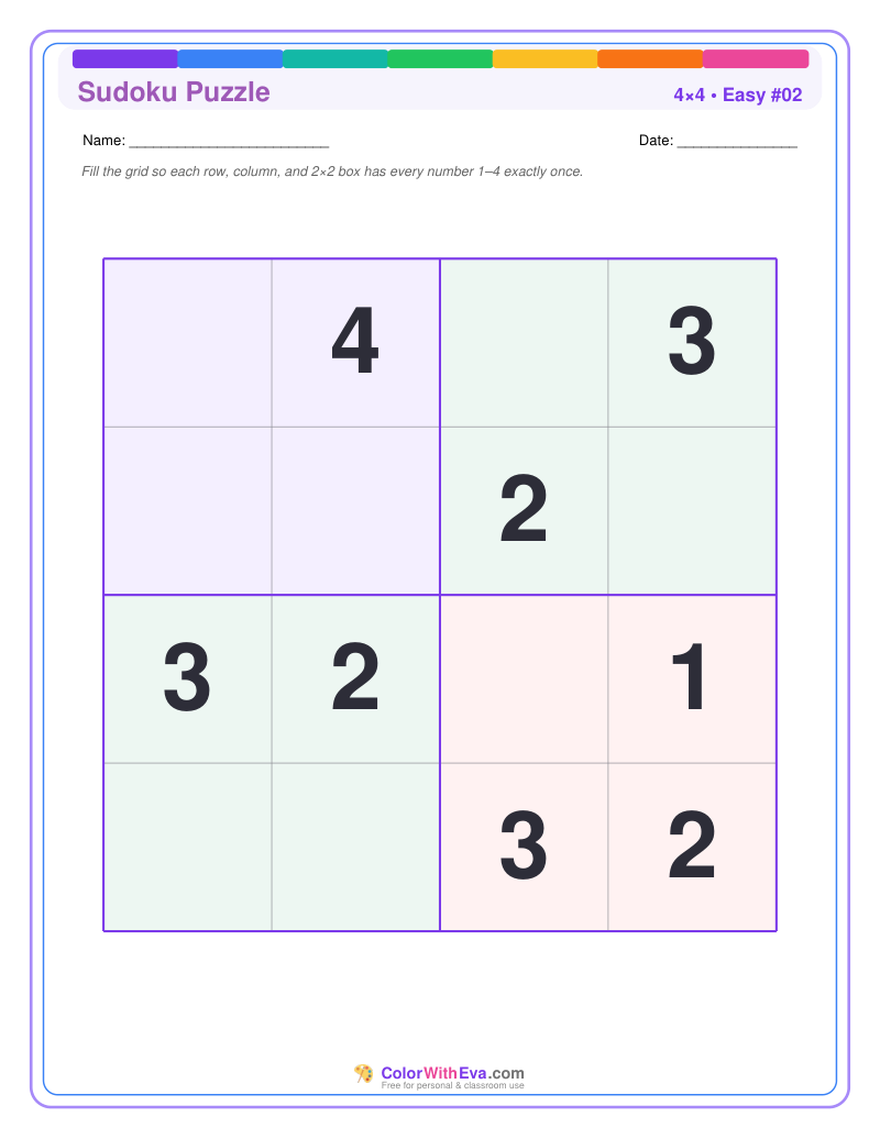 Sudoku 4×4 – Easy #02 preview