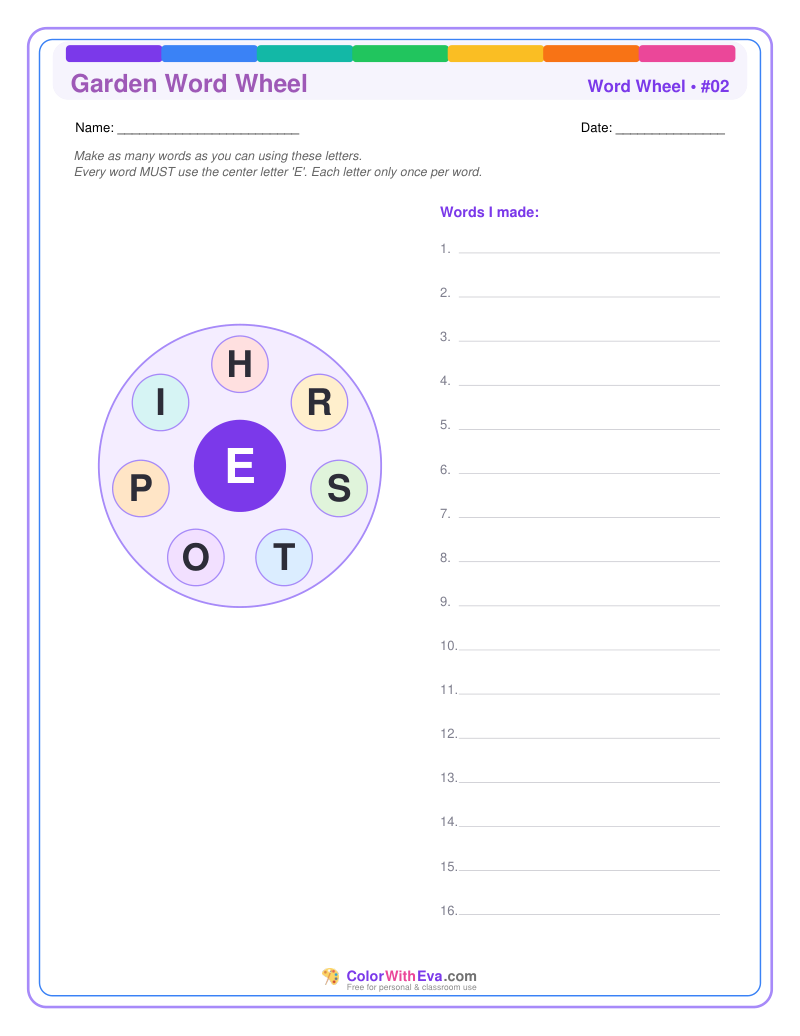Garden Word Wheel #02 preview