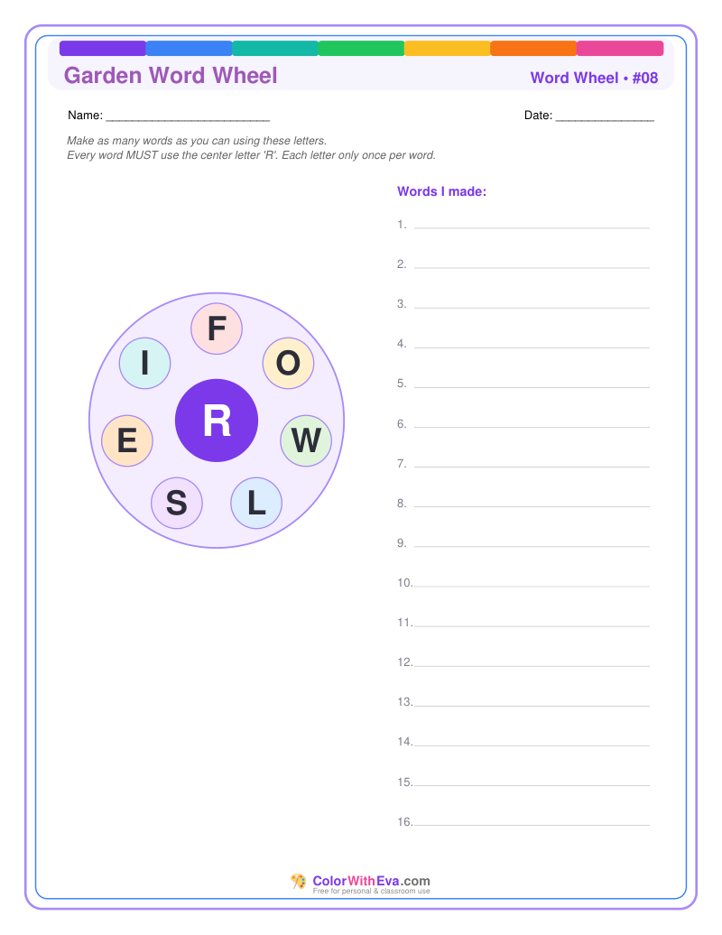 Garden Word Wheel #08 preview