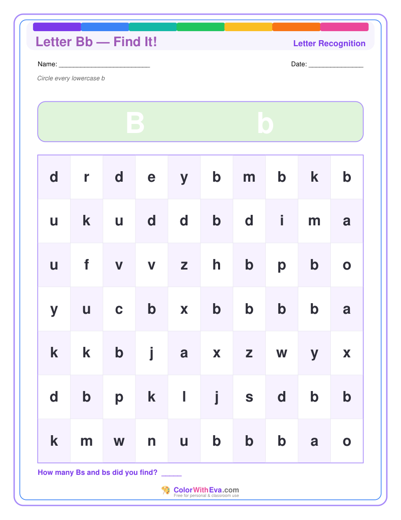 Letter Recognition: Find the Letter B preview