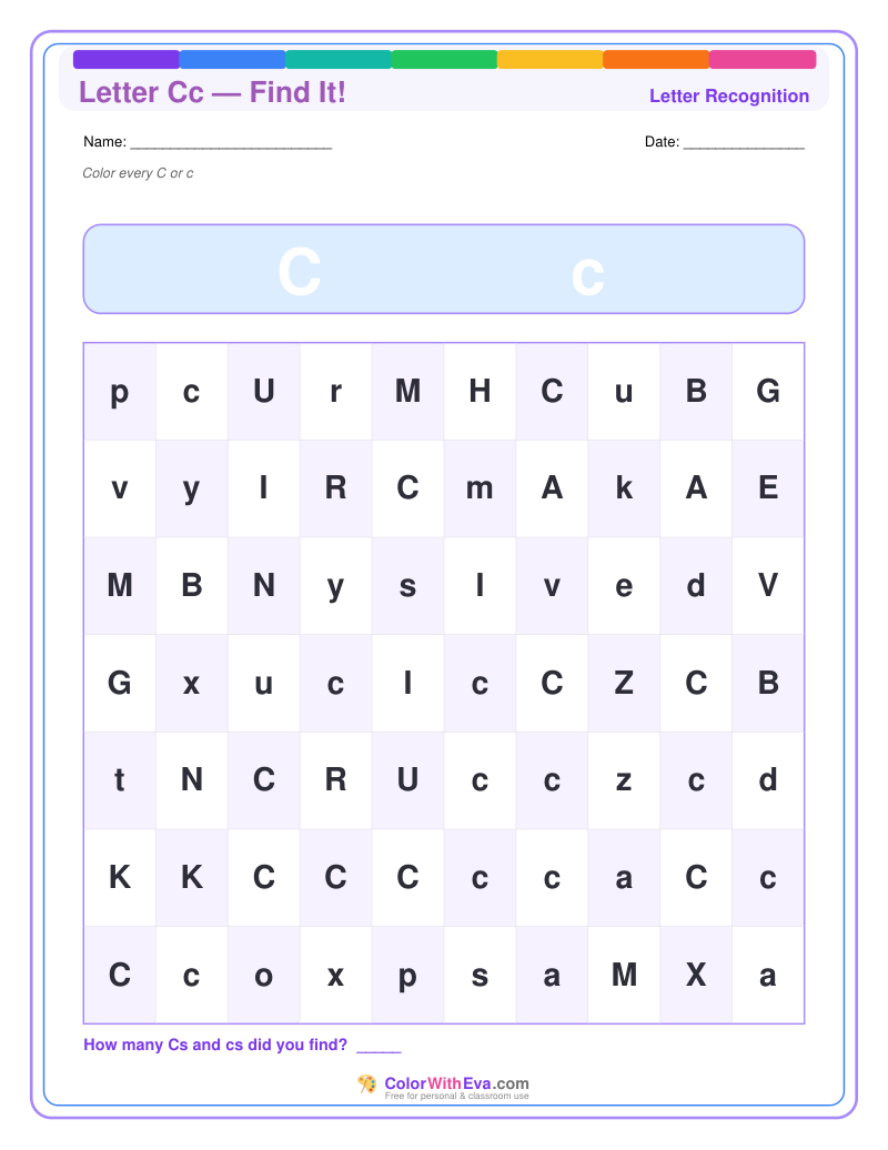 Letter Recognition: Find the Letter C preview