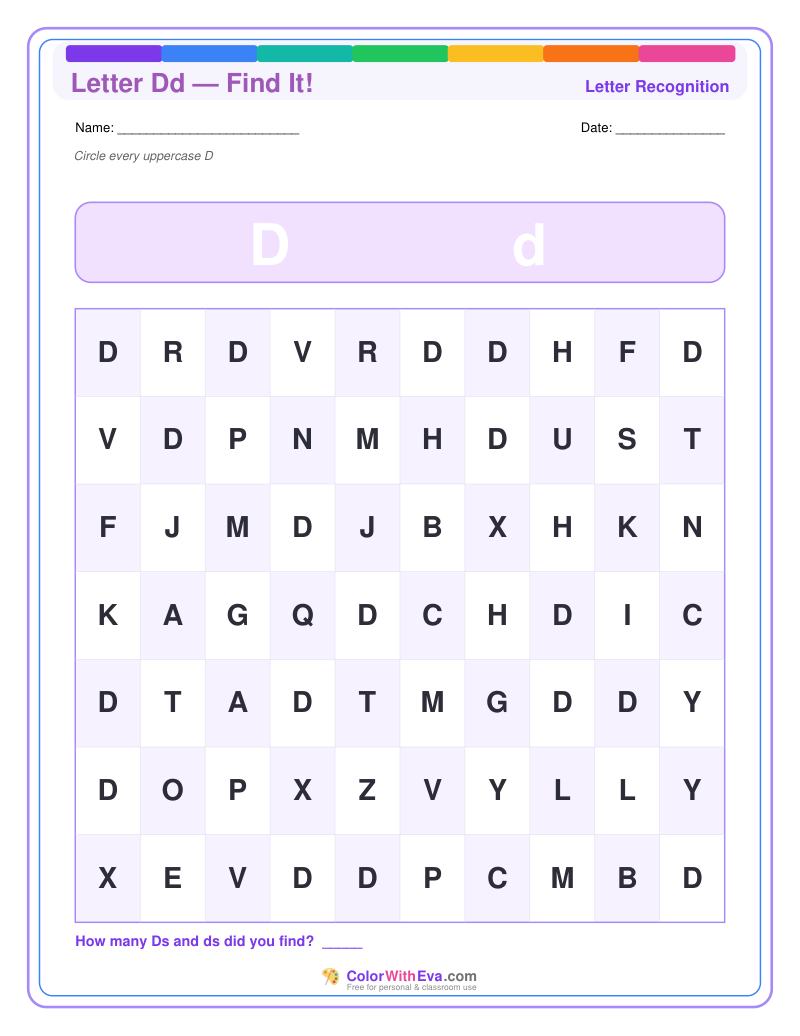 Letter Recognition: Find the Letter D preview