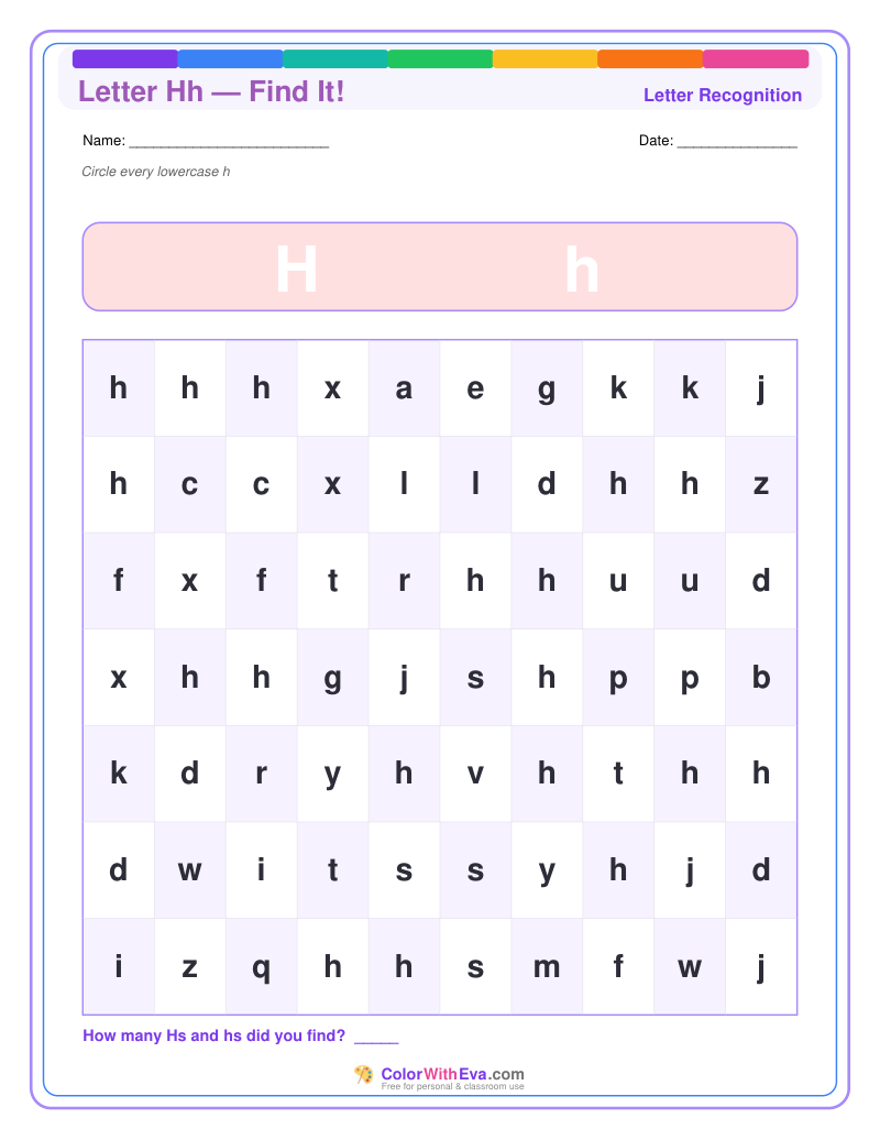 Letter Recognition: Find the Letter H preview