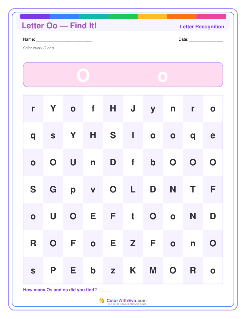 Letter Recognition: Find the Letter O preview