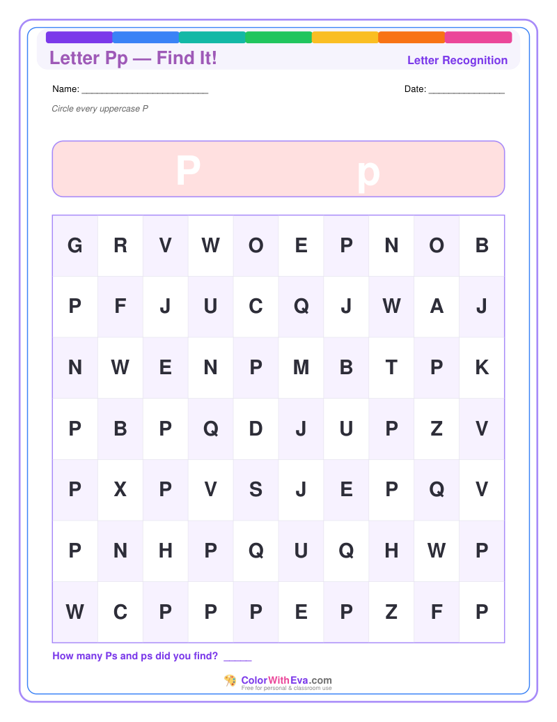 Letter Recognition: Find the Letter P preview