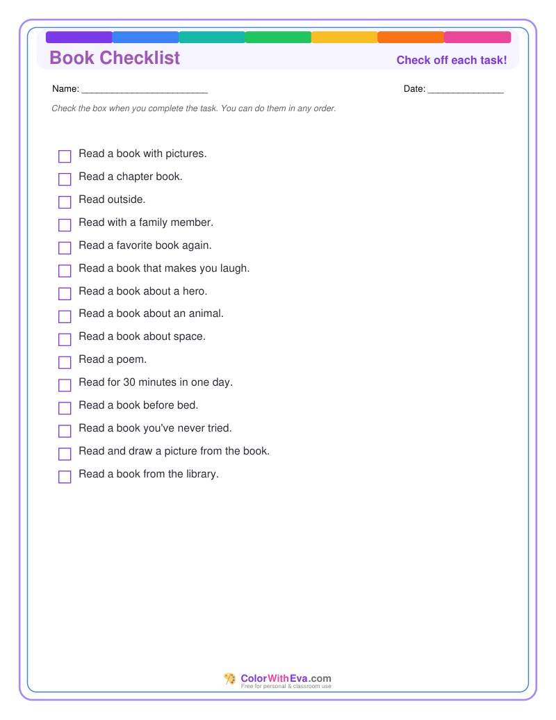 Book Checklist preview