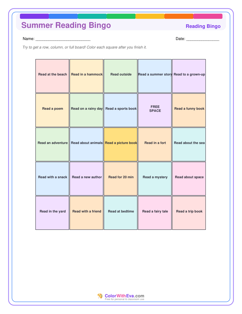 Summer Reading Bingo preview