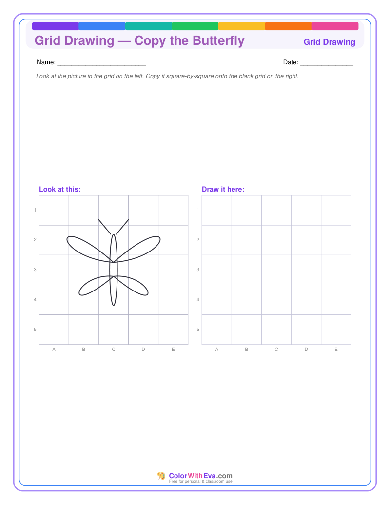 Grid Drawing — Copy the Butterfly preview