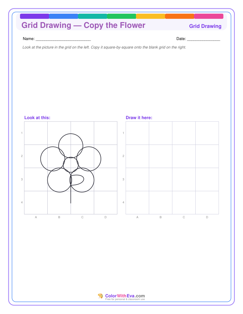 Grid Drawing — Copy the Flower preview