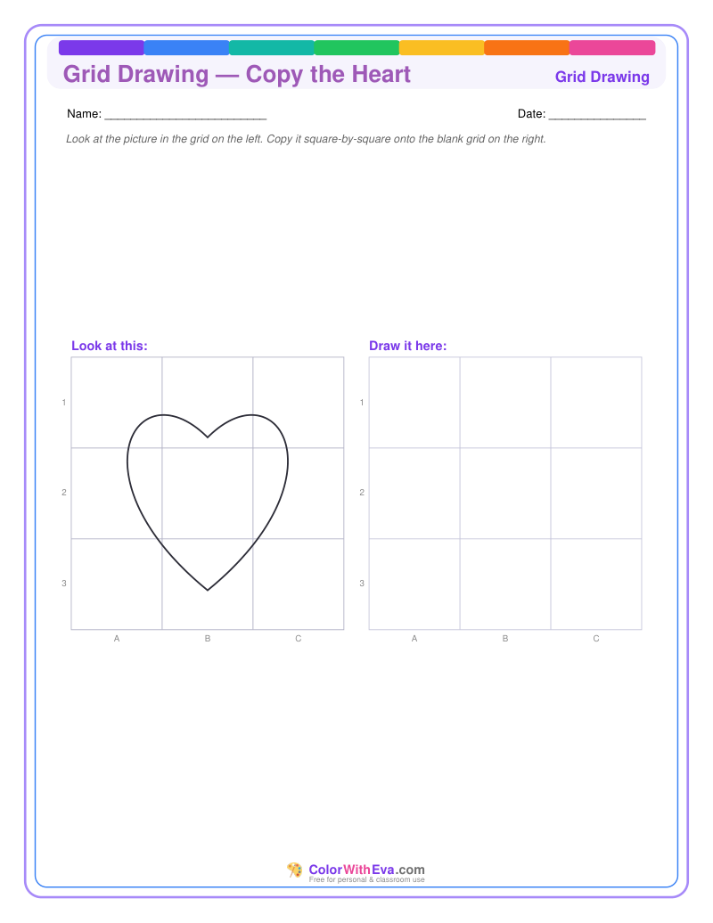 Grid Drawing — Copy the Heart preview