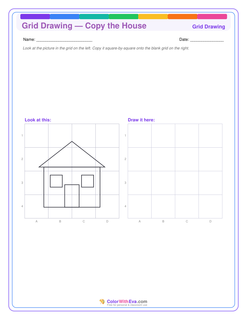 Grid Drawing — Copy the House preview