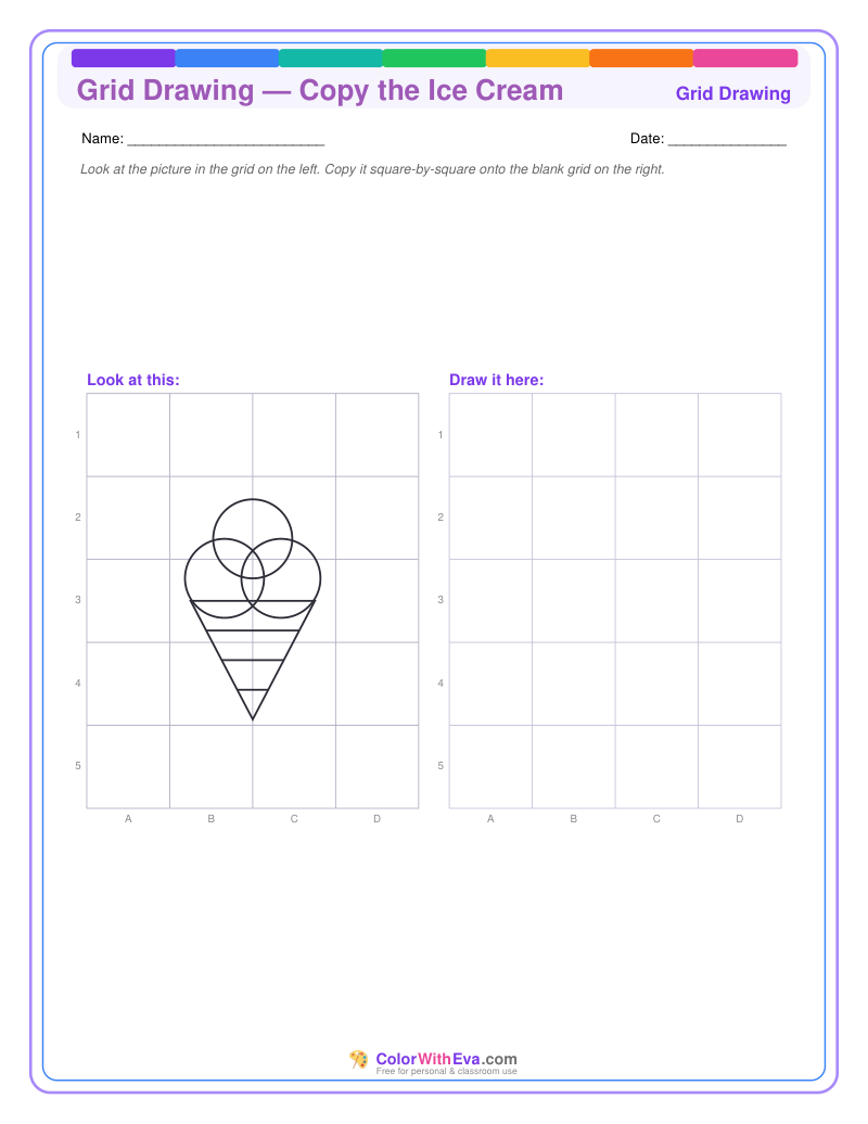 Grid Drawing — Copy the Ice Cream preview