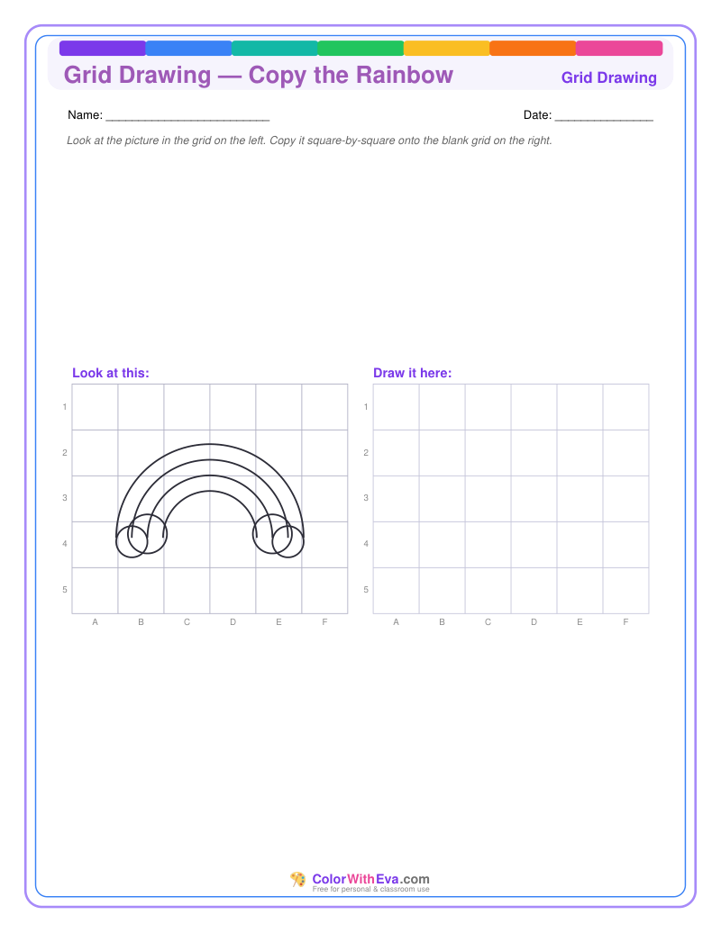 Grid Drawing — Copy the Rainbow preview