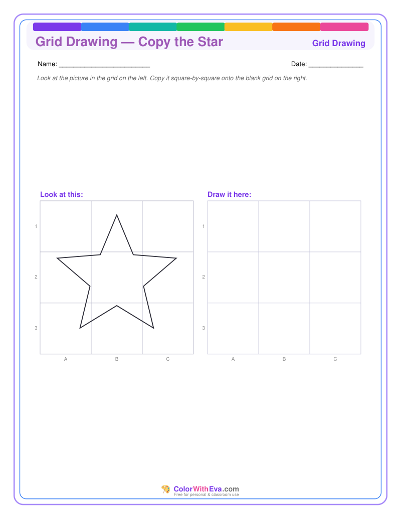 Grid Drawing — Copy the Star preview