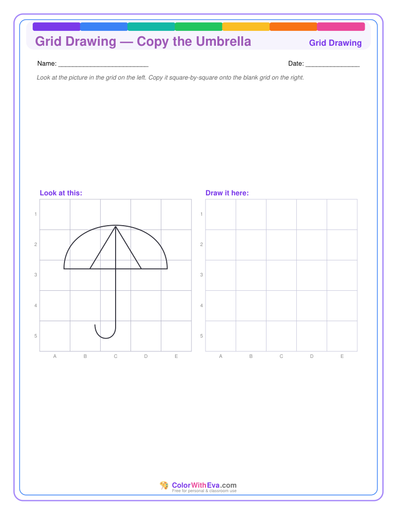 Grid Drawing — Copy the Umbrella preview
