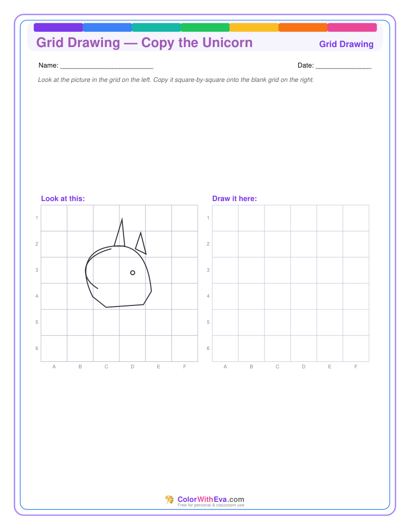 Grid Drawing — Copy the Unicorn preview