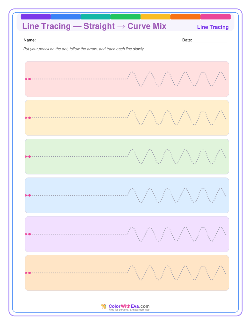 Line Tracing — Straight → Curve Mix preview