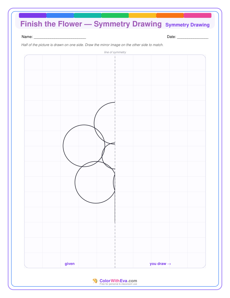 Finish the Flower — Symmetry Drawing preview