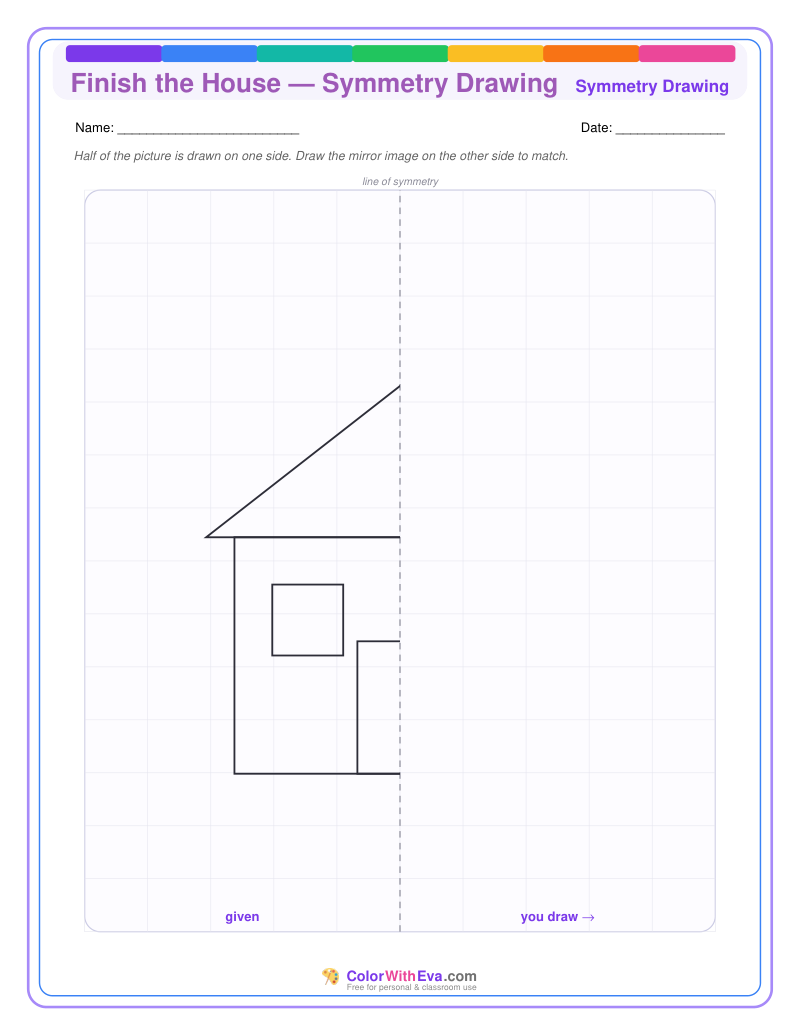 Finish the House — Symmetry Drawing preview
