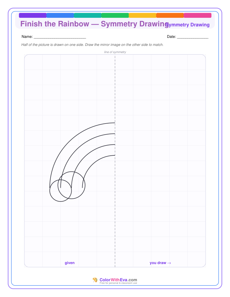 Finish the Rainbow — Symmetry Drawing preview